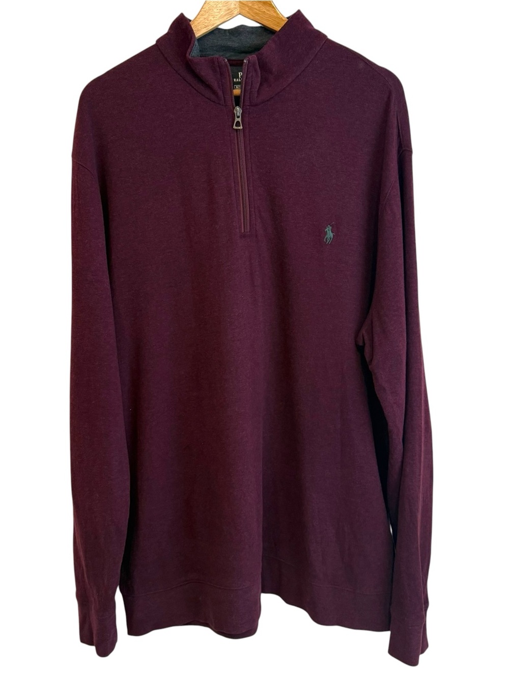 Polo Ralph Lauren Men's Estate Rib Quarter-Zip Pullover Burgundy XLT